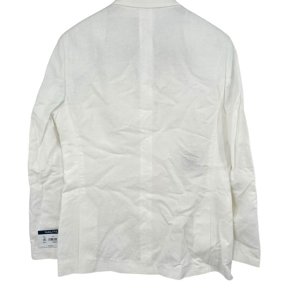 NAUTICA Brielle Men's Modern Fit Linen Blend Sport Coat White - Sz 44R (c) NWT - Picture 5 of 10